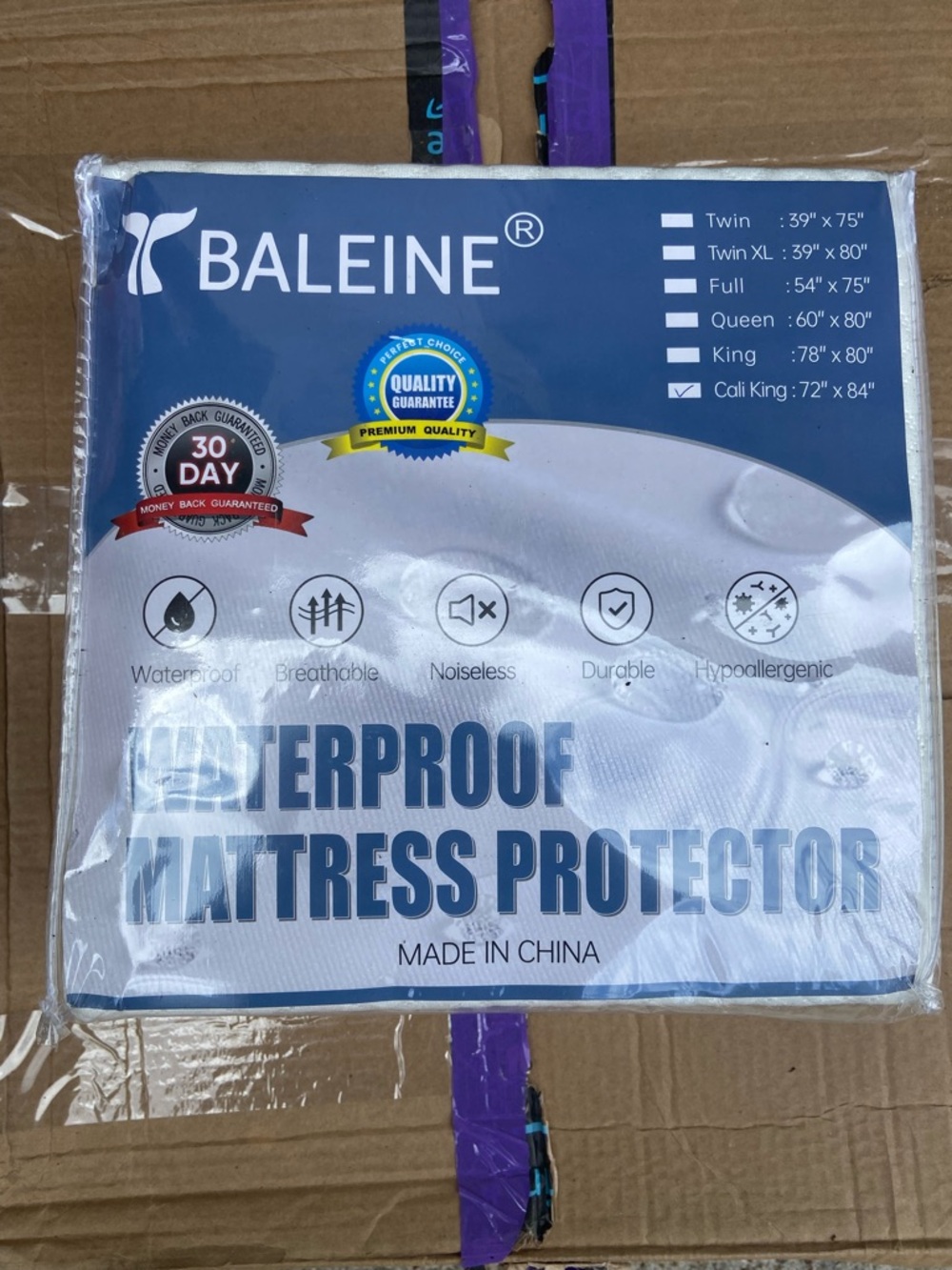 BALEINE Waterproof Mattress Protector - White Cali King